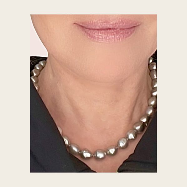 perles baroques grises